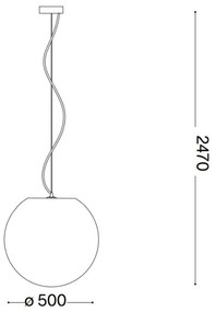 Lustră pe cablu Ideal Lux CARTA 1xE27/25W/230V d. 50 cm alb