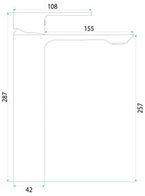 Baterie pentru baie Rea Drop Brush Gold High