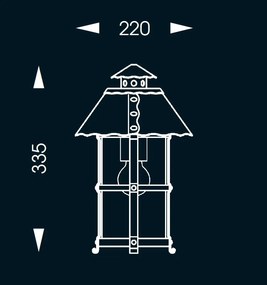 Aplica iluminat exterior din fier forjat, design medieval cu felinar rotund si acoperis nituit WL 3397