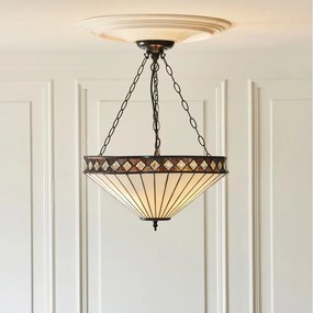 Endon 111871 - Candelabru suspendat cu lanț Tiffany FARGO, 3x E27/10W/230V, diam. 50 cm