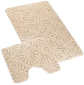 Set de covoare de baie Bellatex Bany cu modelRaze crem, 60 x 100, 60 x 50 cm