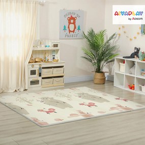 AIYAPLAY Covor de joacă pliabil și reversibil pentru bebeluși, saltea din spumă groasă, 200 x 150 x 1,5 cm, multicolor | Aosom Romania