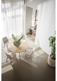 Masă de dining natural rotundă extensibilă cu aspect de lemn de stejar ø 130 cm Glenside – Rowico