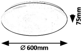 Rabalux 5450 - Lampă de tavan LED reglabilă DANNY LED/60W/230V + telecomandă