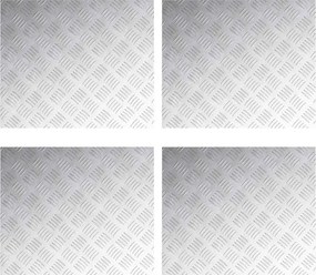 vidaXL Trepte Dreptunghiular 4 pcs Argintiu 60 x 50 cm Aluminiu