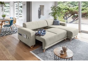 Colțar bej extensibil/cu spațiu de depozitare Classy Sophie – Miuform