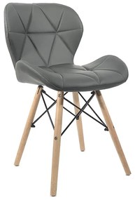 Scaun Bucatarie/Dining Kross Gri Piele Ecologica