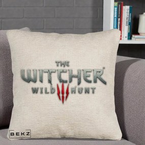 Perna Personalizata The Witcher 3 Wild Hunt, 40x40 cm, Bej Canapea, Husa Detasabila, Perna Inclusa, BEKZ®