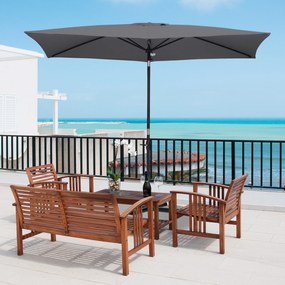 Umbrela de Gradina Dreptunghiulara Outsunny UV 50+, 200x300cm, Gri Inchis | Aosom RO