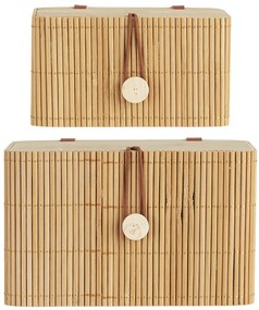 IB Laursen Set 2 cutii cu capac din bambus