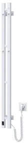 Radiator portprosop electric cu termostat SILOUETTE 187W/230V 120,6 cm IP44 alb dreapta