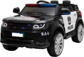 Masinuta Electrica de politie cu acumulator pentru copii NOVOKIDS™ Police Squad SUV , Cu girofar fata/spate, Melodii si USB , 3-6 ani , Usi cu