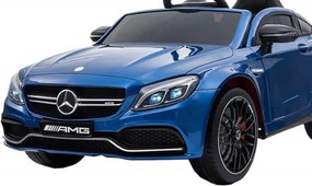Masinuta Electrica cu acumulator pentru copii NOVOKIDS™ Mercedes C63S AMG Coupe, Cu telecomanda, Roti din Cauciuc EVA, 3-8 ani , Usi cu deschidere ,