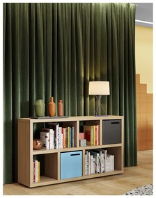 Bibliotecă în culoare naturală cu aspect de lemn de stejar 150x83 cm Berlin – TemaHome