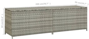 Lada de depozitare de gradina, gri, 200x50x60 cm, poliratan Gri, 200 x 50 x 60 cm