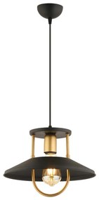 Lustră pe cablu 1xE27/40W/230V negru/auriu