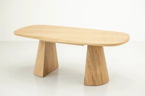 Masă lemn masiv Dining EGO Personalizabila - Nuc, 2200 + (2×500) x 1200 x 775 mm