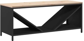 vidaXL Suport pentru lemne de foc cu blat lemn negru 100,5x35,5x40 cm