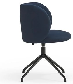 Scaun de sufragerie albastru închis tapițat Mogi – Teulat