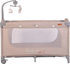 Patut pliant transformabil in tarc copii NOVOKIDS™ Onceuponatime NEST, 62X125 cm, 2 Niveluri, Jucarie Carusel muzical, Fermoar acces lateral, Bej