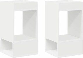 vidaXL Masă laterală 2 pcs Alb 30 x 30 x 56 cm Lemn compozit