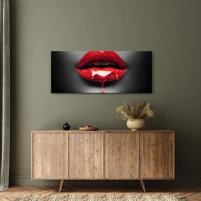 Tablou cu buze de femeie (120x50 cm)