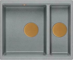 Chiuveta compozit incastrata Quadron Logan 150 gri - cupru 56x46 cm