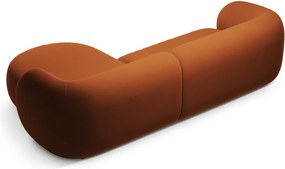 Colțar teracotă cu tapițerie din catifea (cu colț pe partea dreaptă/cu șezlong) Kate – Micadoni