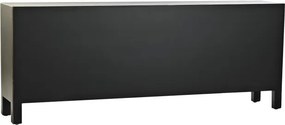 Comodă TV living din lemn, negru, cu 2 uși, 8 sertare și medalion oriental cu ramură înflorită, 51 x 130 x 26 cm, „Zenora”