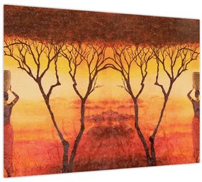 Tablou pe sticlă - Savana africană (70x50 cm)