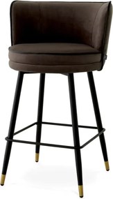 Scaun de bar pivotant design LUX Grenada Counter, catifea Savona gri