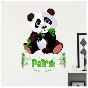 Set autocolante pentru perete cu panda și litere Ambiance Bamboo