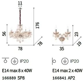 Candelabru din sticla design clasic ROSE SP8 166889