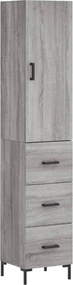 vidaXL Dulap înalt, gri sonoma, 34,5x34x180 cm, lemn prelucrat