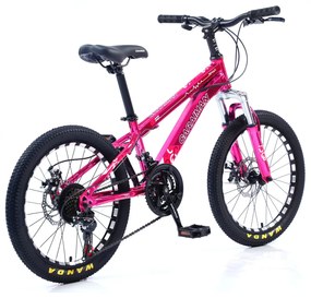 Bicicleta Fulger by Caraiman, roti 20 sau 24 inch, cadru otel, frane pe disc, roz, BC08