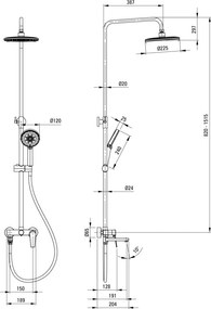 Ivo Pălărie de duș - cu baterie Finisaj: Crom NLI_01RK