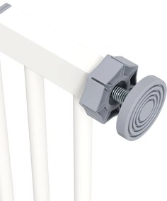 PawHut Grilaj de protecție pentru câini, barieră, grilaj de protecție pentru animale de companie, Metal, plastic, 74-87 cm, Alb | Aosom Romania