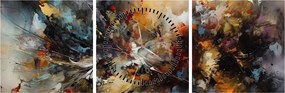 Tablou - Grafică abstractă (cu ceas) (90x30 cm)