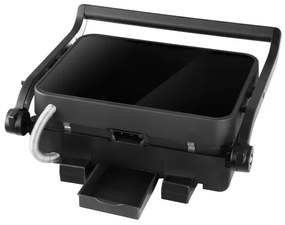 Concept ge3600 - Grătar contact cu sondă temperatură GLASS 2000W/230V negru