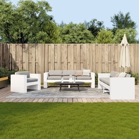 3216901 vidaXL Set mobilier relaxare grădină, 2 piese, alb, lemn masiv de pin