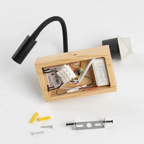 Lampă LED de perete Brilagi NUBILA WOOD 1xE27/25W/230V + LED/3W stejar/roșu