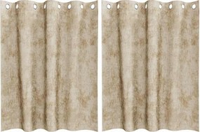 vidaXL Cortine din catifea cu perdele 2 pcs Crem 140 x 140 cm Catifea
