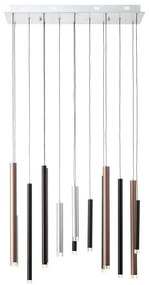 Brilliant CEMBALO - lustru suspendat LED dimabil, 60W, 230V, crom/negru/maro