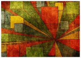Tablou pe sticlă cu abstracție geometrică (70x50 cm)