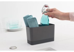 Organizator pentru chiuveta Brabantia SinkSide 1000209, Antiderapant, Silicon, Gri inchis