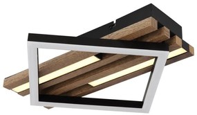 Plafoniera LED riflaj MDF cu efect de lemn OBRIEN