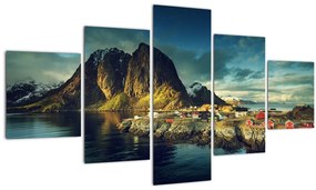 Tablou cu sat de pescari din Norvegia (125x70 cm), în 40 de alte dimensiuni noi