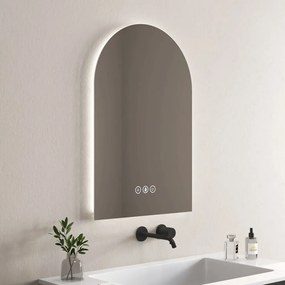 Oglinda cu iluminare si dezaburire Inter Ceramic Fausto semirotunda 60x90 cm