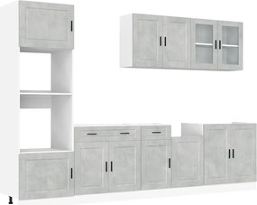 vidaXL Set dulapuri de bucătărie 7 piese „Kalmar” gri beton Lemn