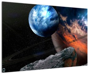 Tablou planetei în cosmos (90x60 cm)